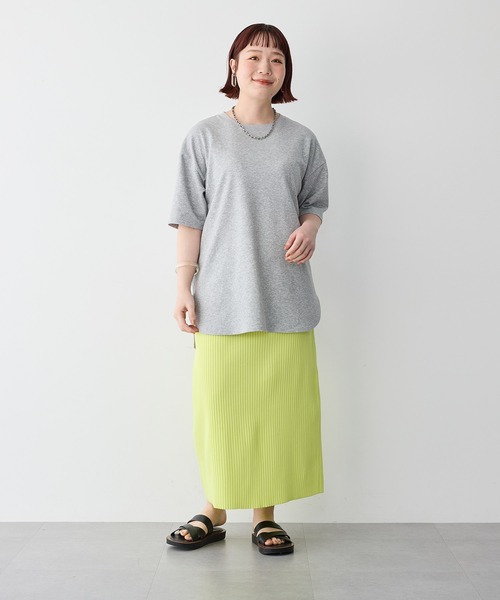 tシャツ 半袖 速乾 「anyfee/大きいサイズ」着てサラなめらかポンチ素材裾ラウンドTシャツ「接触冷感・吸水速乾・機能性」 レディース | anyfee | 07