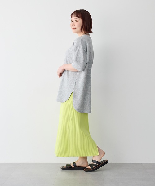 tシャツ 半袖 速乾 「anyfee/大きいサイズ」着てサラなめらかポンチ素材裾ラウンドTシャツ「接触冷感・吸水速乾・機能性」 レディース | anyfee | 08