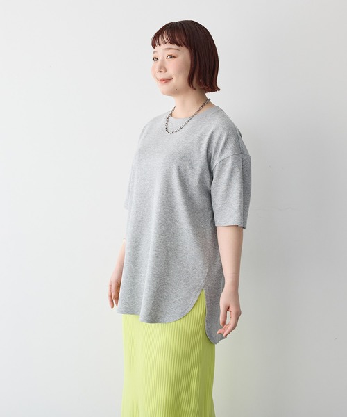 tシャツ 半袖 速乾 「anyfee/大きいサイズ」着てサラなめらかポンチ素材裾ラウンドTシャツ「接触冷感・吸水速乾・機能性」 レディース | anyfee | 11