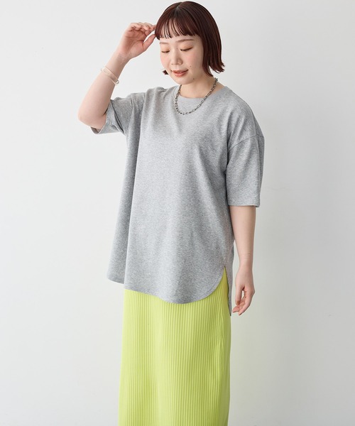 tシャツ 半袖 速乾 「anyfee/大きいサイズ」着てサラなめらかポンチ素材裾ラウンドTシャツ「接触冷感・吸水速乾・機能性」 レディース | anyfee | 12