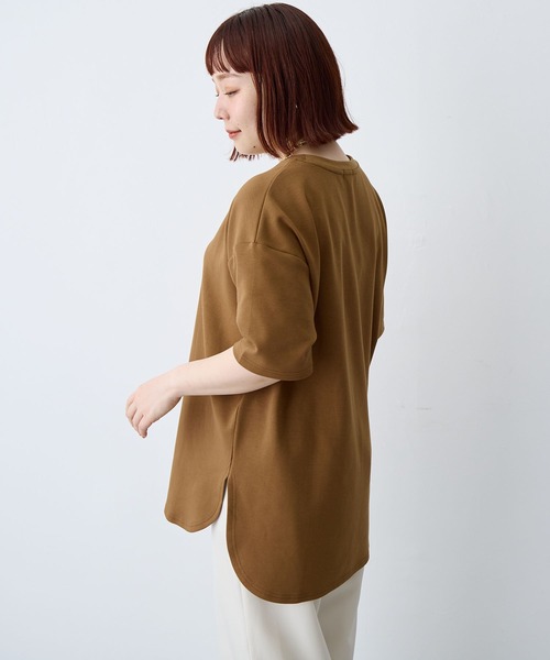tシャツ 半袖 速乾 「anyfee/大きいサイズ」着てサラなめらかポンチ素材裾ラウンドTシャツ「接触冷感・吸水速乾・機能性」 レディース | anyfee | 18