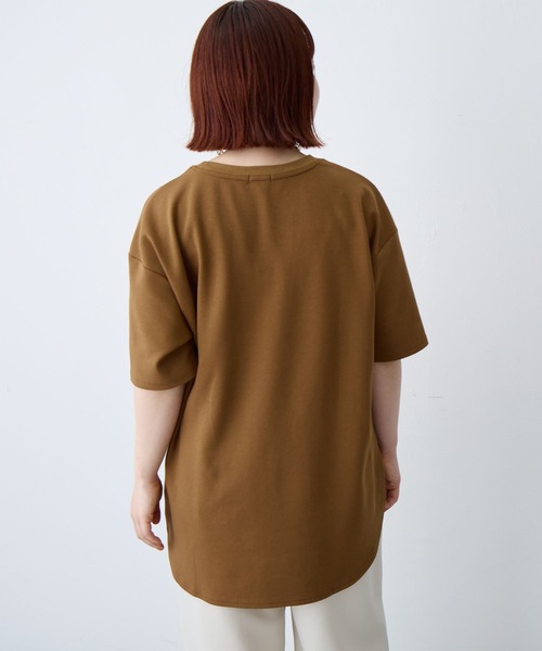 tシャツ 半袖 速乾 「anyfee/大きいサイズ」着てサラなめらかポンチ素材裾ラウンドTシャツ「接触冷感・吸水速乾・機能性」 レディース | anyfee | 21