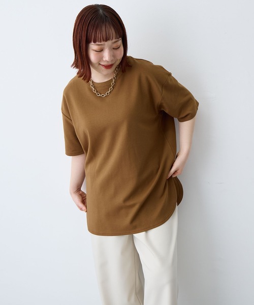 tシャツ 半袖 速乾 「anyfee/大きいサイズ」着てサラなめらかポンチ素材裾ラウンドTシャツ「接触冷感・吸水速乾・機能性」 レディース | anyfee | 14