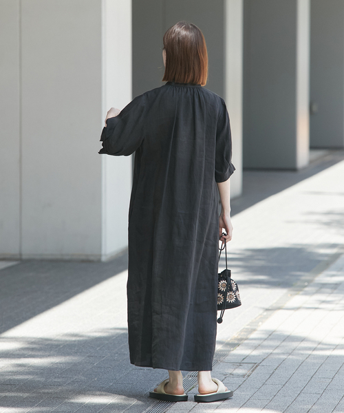 JOURNAL STANDARD L'ESSAGEフレンチリネンワンピース38 セール】《追加》フレンチリネンスキッパーワンピース