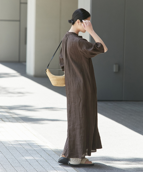 JOURNAL STANDARD L’essage 半袖リネンロングワンピース JOURNAL STANDARD L'essage 半袖リネンロングワンピース