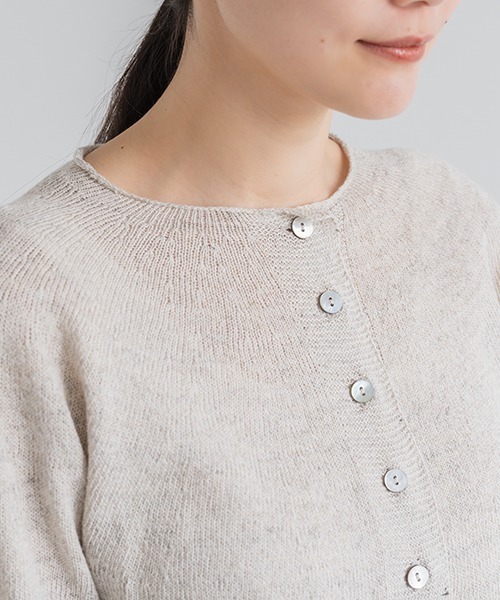 「D」 ニットカーディガン MEDIUM ホワイト レディース_画像5