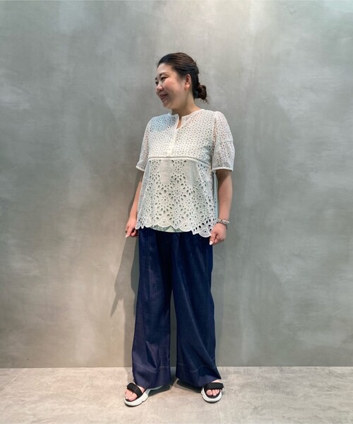 ギャバジンＫＴ　アイレットレース コクーン袖ブラウス 新品未使用 Gabardine K.T ブラウス シャツ 「洗える」アイレットレース
