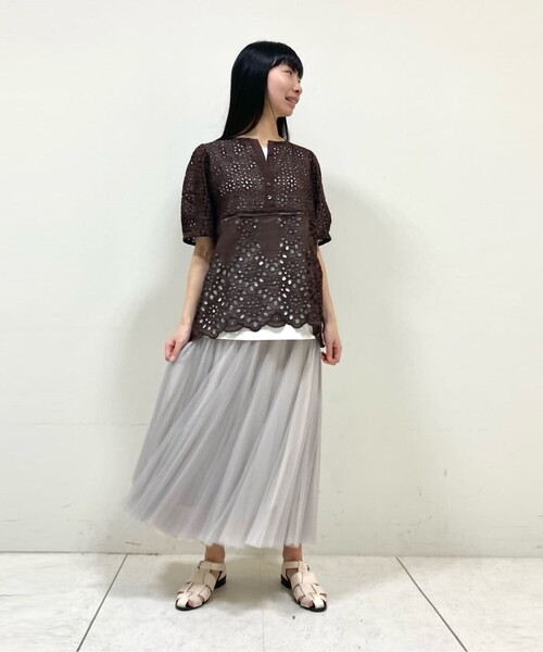 ギャバジンＫＴ　アイレットレース コクーン袖ブラウス 新品未使用 Gabardine K.T ブラウス シャツ 「洗える」アイレットレース