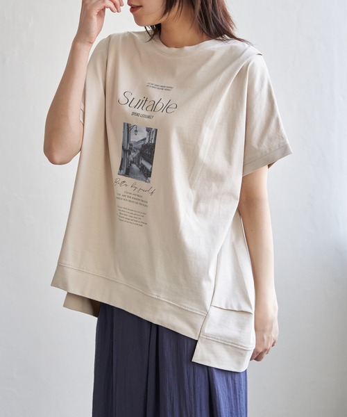 ikka（イッカ） tシャツ 「親子コーデ」ロゴフォトプリントチュニック