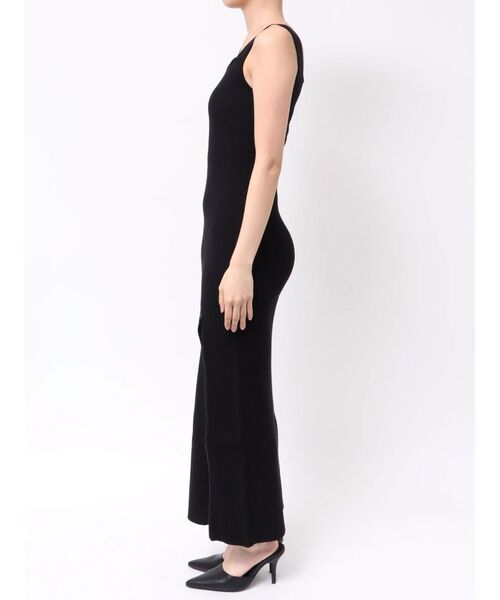 GYDA ワンピース バックオープンジップスリットリブニットロング