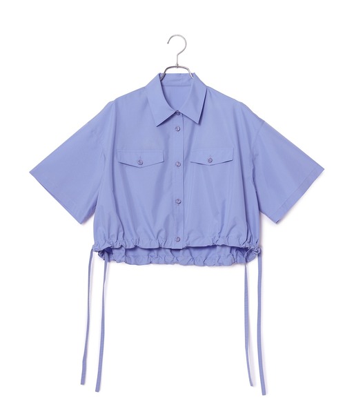 ブラウス シャツ 「逸品」・「サステナブル」クロップドギャザリングシャツ レディース ADAM ET ROPE' ブラウス シャツ 「逸品」・「サステナブル