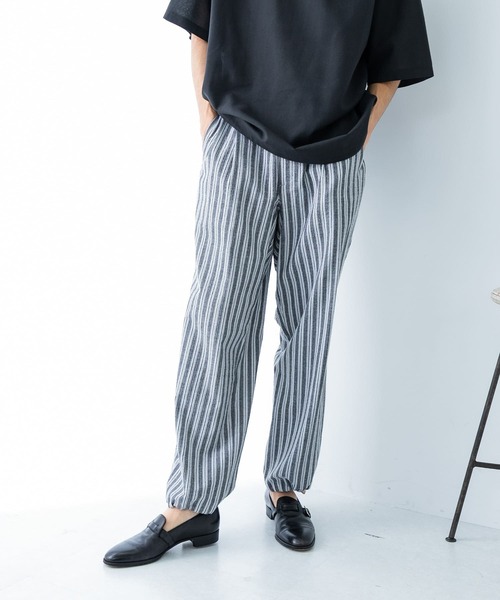 ジェネラルリサーチ　グレー ストライプパンツ URBAN RESEARCH パンツ ストライプイージーパンツ メンズ
