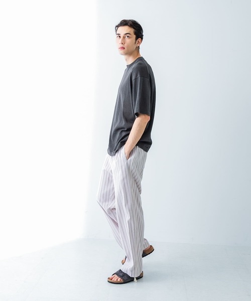 ジェネラルリサーチ　グレー ストライプパンツ URBAN RESEARCH パンツ ストライプイージーパンツ メンズ