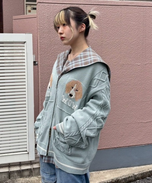 トップス Candy Stripper Twin Dogs Knit Jumper Candy Stripper（キャンディーストリッパー） ニット セーター TWIN