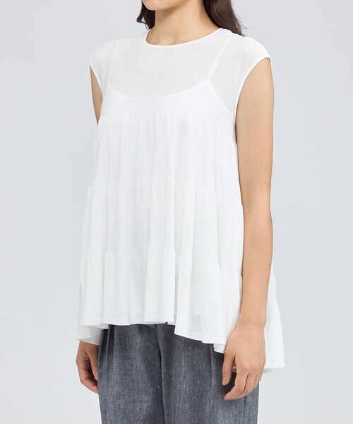EPOCA（エポカ） tシャツ コットンファイン ノースリーブニットプル