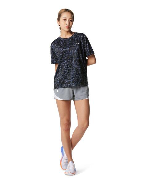 「UNDER ARMOUR」 半袖Tシャツ S ブラック レディース