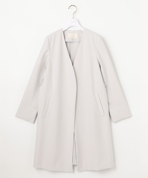 ANY SIS（エニィスィス） ノーカラーコート 3 グレー レディース