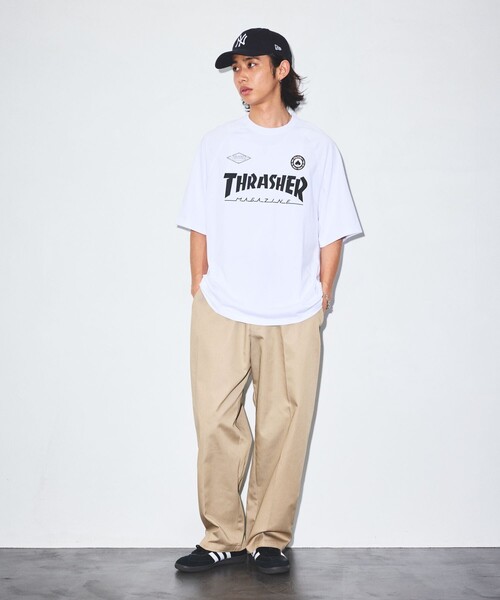 「FREAK'S STORE」 「THRASHER」半袖Tシャツ LARGE ブラック メンズ