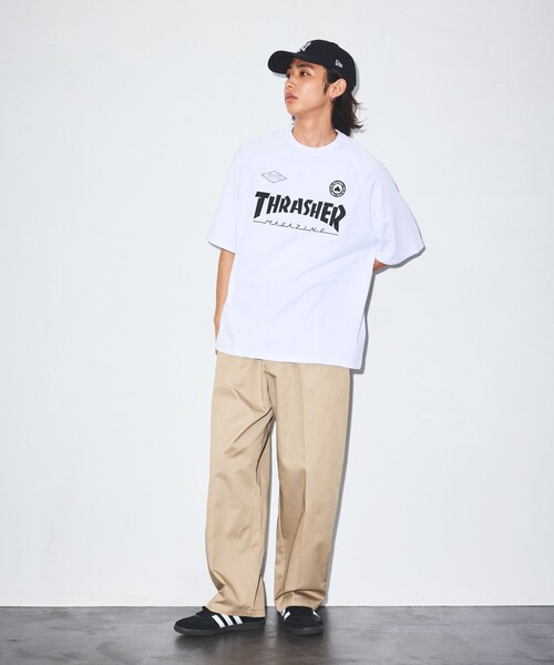 「FREAK'S STORE」 「THRASHER」半袖Tシャツ LARGE ブラック メンズ