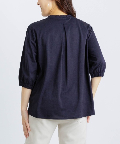 STUDIO PICONE（スタジオピッコーネ） tシャツ ピコ刺繍七分袖プル