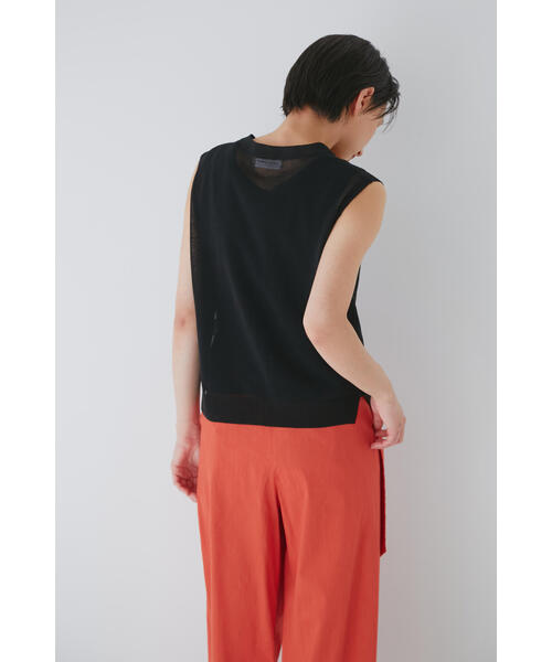 「human woman」 ニットベスト MEDIUM ホワイト レディース