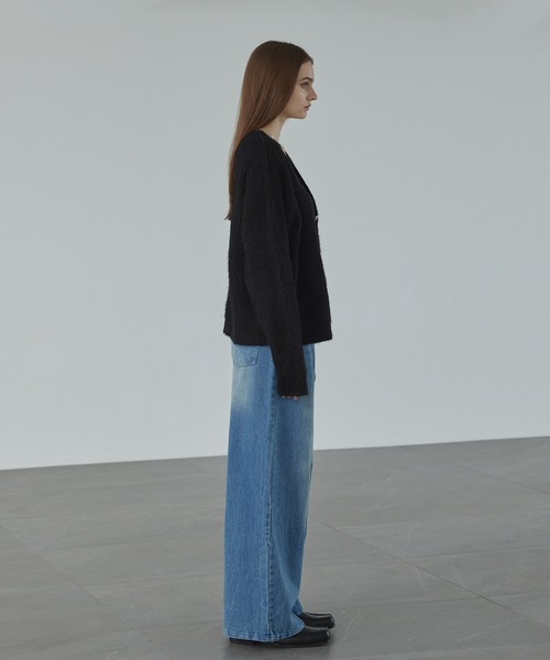 CALLNE カーディガン Mohairmix V-neck Shaggyknit Cardigan / モヘア
