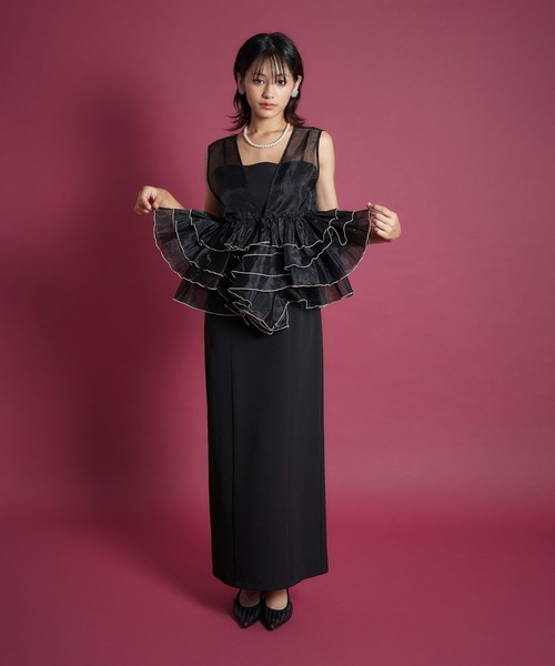 My shawty（マイシャウティー） ドレス sheer volume top dress