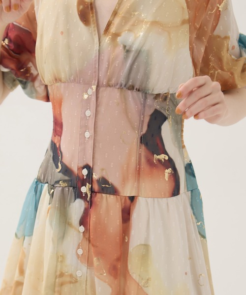 Ameri Vintage DRESS/studious ワンピース Ameri ワンピース 「AMERI/アメリ」「STUDIOUS別注」Art Organdy