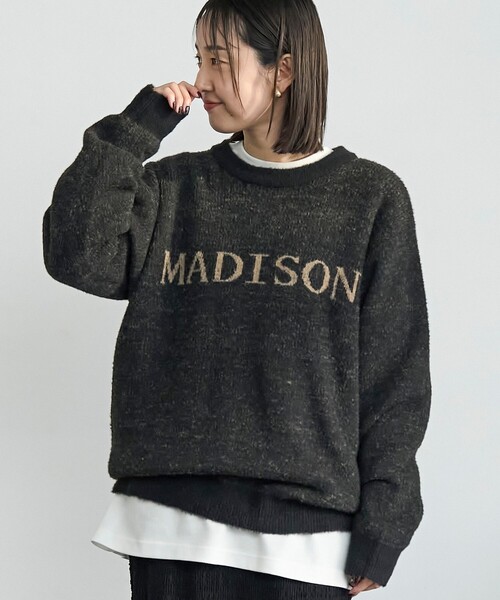 coen（コーエン） セーター ニット ショートフェザーニットロゴプル