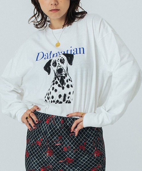 ROSE BUD（ローズバッド） tシャツ (CREOLME)DOG GRAPHIC L/S TEE