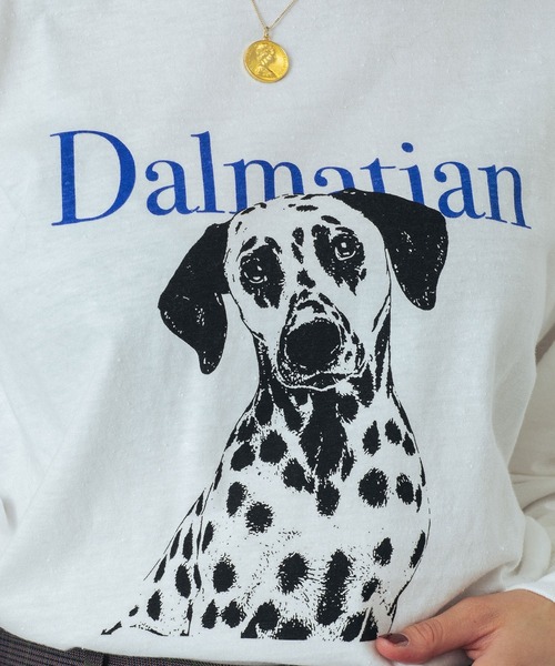 ROSE BUD（ローズバッド） tシャツ (CREOLME)DOG GRAPHIC L/S TEE