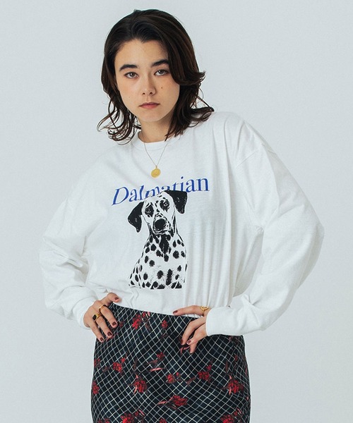 ROSE BUD（ローズバッド） tシャツ (CREOLME)DOG GRAPHIC L/S TEE