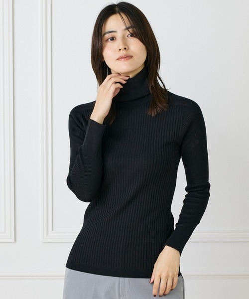 INED（イネド） ニット セーター ホールガーメント リブタートルニット