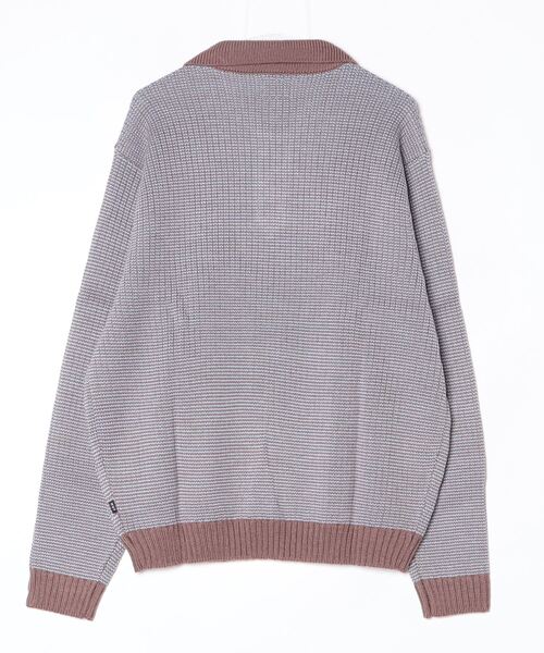 セーター ニット HUF MEGABLAST TWO TONE WAFFLE SWEATER ハフ 2トーン ジップポロ ニット メンズ レディース_16