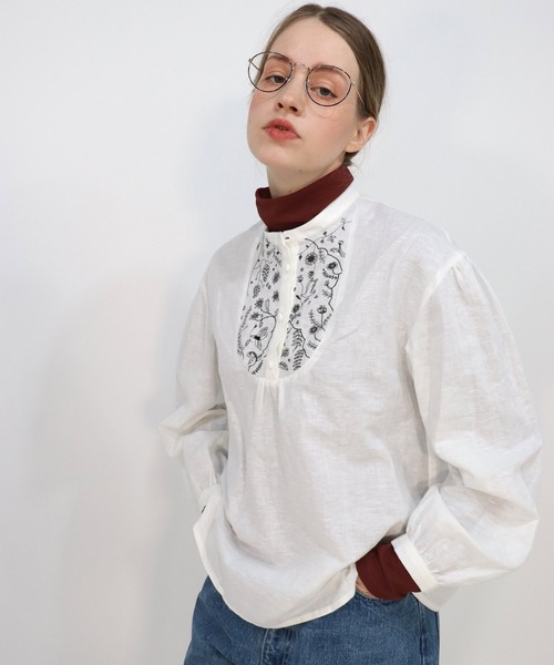 「haupia」 長袖ブラウス 38 グリーン レディース_画像3