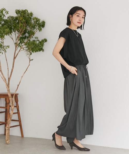 「DOUX ARCHIVES」 イージーパンツ FREE チャコールグレー レディース_画像9