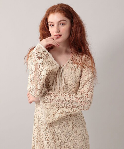 「ME COUTURE」 長袖ワンピース 0 ベージュ レディース_画像3