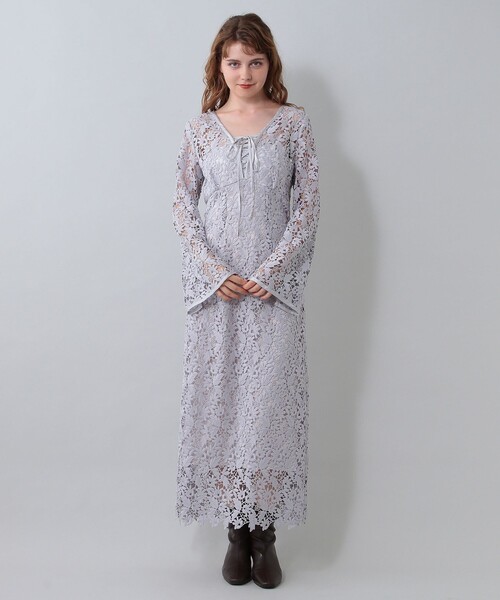 「ME COUTURE」 長袖ワンピース 0 ベージュ レディース_画像8