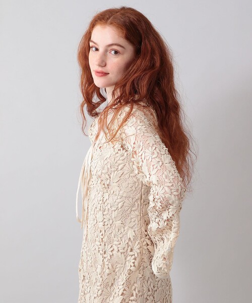 「ME COUTURE」 長袖ワンピース 0 ベージュ レディース_画像9