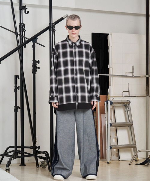 SeeSew シャツ 「UNISEX」SOLID CHECK OVER SHIRTS/ソリッドチェック
