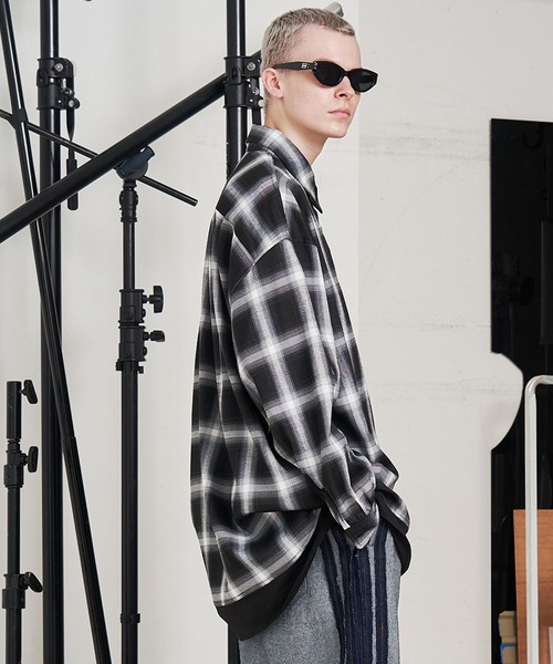 SeeSew シャツ 「UNISEX」SOLID CHECK OVER SHIRTS/ソリッドチェック