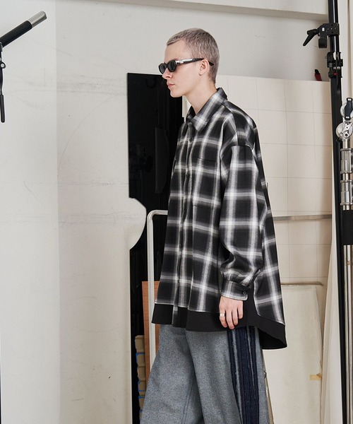 SeeSew シャツ 「UNISEX」SOLID CHECK OVER SHIRTS/ソリッドチェック