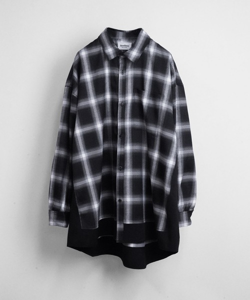 SeeSew シャツ 「UNISEX」SOLID CHECK OVER SHIRTS/ソリッドチェック