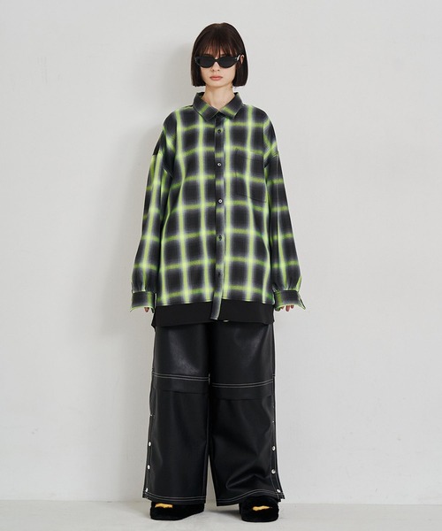 SeeSew シャツ 「UNISEX」SOLID CHECK OVER SHIRTS/ソリッドチェック