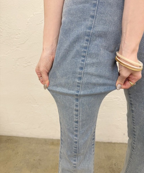 「Seemi. byNICECLAUP」 ブーツカットデニムパンツ SMALL ネイビー レディース_画像9