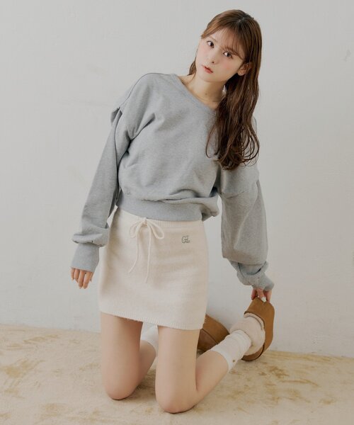 Chico（チコ） スカート 「セットアップ対応」ニットタイトミニ