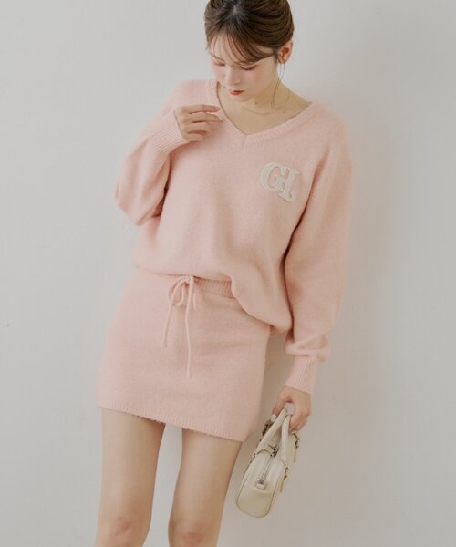 Chico（チコ） スカート 「セットアップ対応」ニットタイトミニ