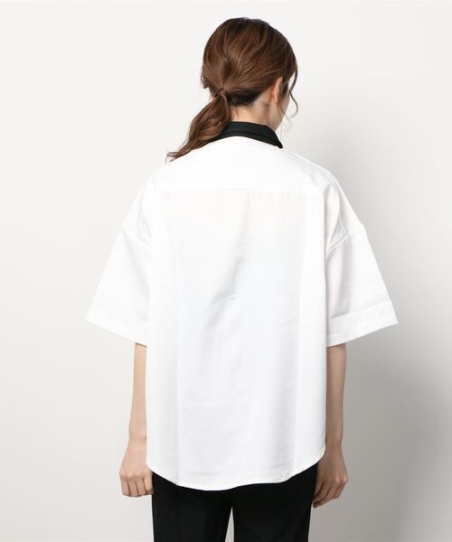 「COMMON WARE」 「HALHAM」半袖シャツ M グリーン レディース_画像3