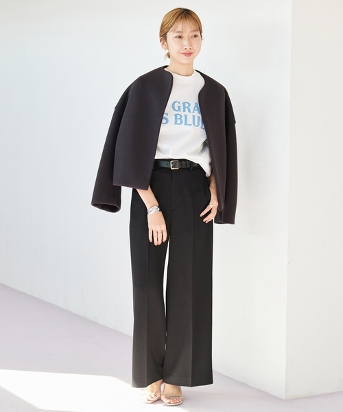 Plage」 ノーカラージャケット - ブラック レディース