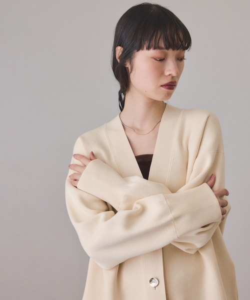 【ライトグリーン（33）】【サステナブル】マルチwayリボンミドルカーディガン ADAM ET ROPE'｜【サステナブル】マルチwayリボンミドルカーディガン